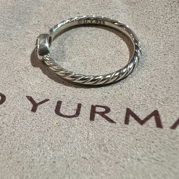 David Yurman Cable Collectibles Oval Stack Ring Sterling Silver Pavé Diamonds - Picture 10 of 15